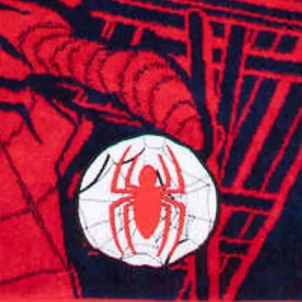 Marvel Spider-Man Beach Towel Kids 34x63 Red New Embroidered Applique Cotton